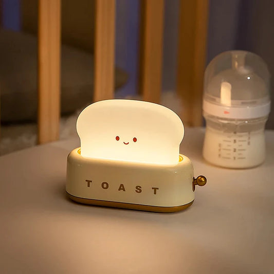 Cute Toast Night Light with Adjustable Brightness –